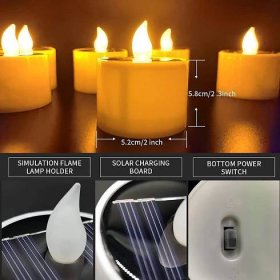 Solární čajové svíčky LED svíčky Venkovní vodotěsná energetická elektronická blikající solární lampa Garden