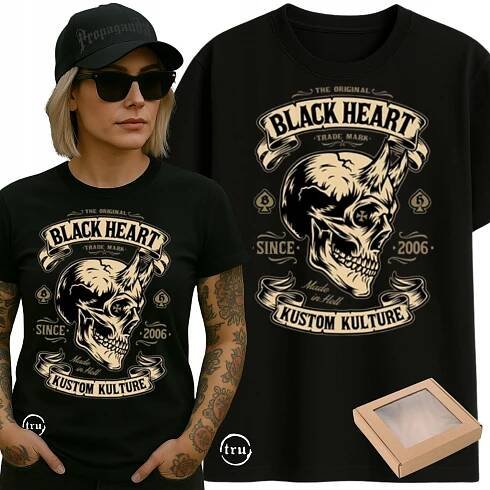 DÁMSKÉ TRIČKO TRIČKO NA MOTORKU HARLEY DAVIDSON BLACK HEART DÁREK S