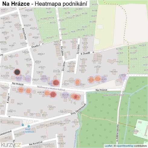 Mapa Na Hrázce - Firmy v ulici.