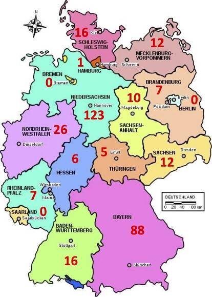 Deutschlandkarte mit Mischanlagen 2024