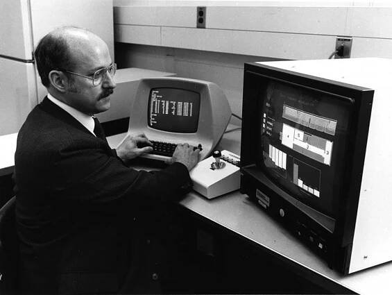 Walter W. Jones Working on Hazard 1 Computer in 1989