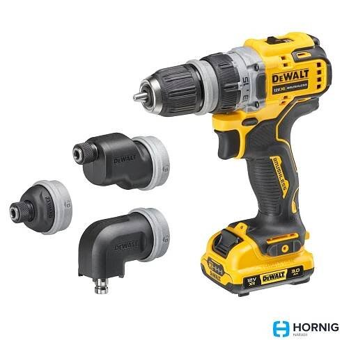 DeWalt DCD703L2T aku vrtačka s výměnnými hlavami 12V/2*3Ah, 57Nm, 0-425/1500 ot./min, TSTAK kufr