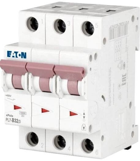 Jistič 3x32A třífázový Eaton PL7-B32/3/10kA