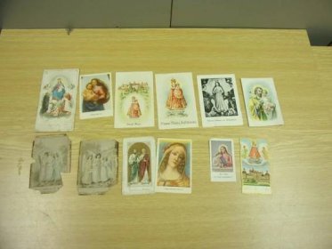 Starý retro svatý obrátek 12ks, Panna Maria, SVATÁ HORA, KLOKOTY - Sběratelství