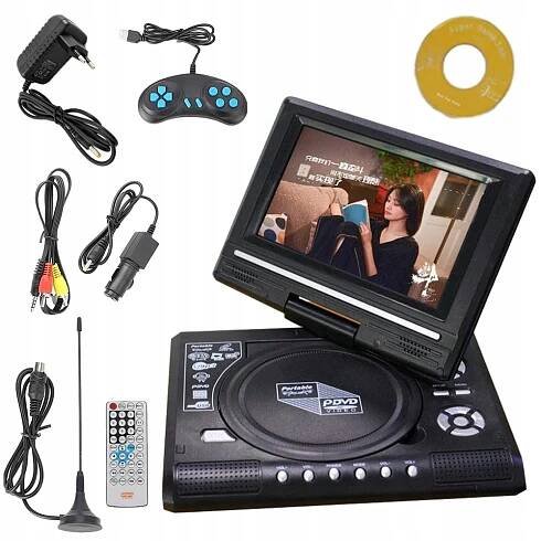 PŘENOSNÝ DVD PŘEHRÁVAČ 7.8 PALCŮ USB 16:9 270° EU