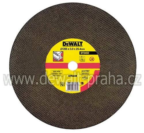 DT3450 DeWALT řezný kotouč na kov pro rozbrušovačky 355 x 3 x 25,4mm pro D28730 a D28710V