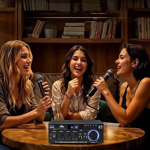 ZESILOVAČ HI-FI AUDIO BLUETOOTH RECEIVER USB AUX RÁDIO DÁLKOVÉ OVLÁDÁNÍ KARAOKE Značka žádná značka