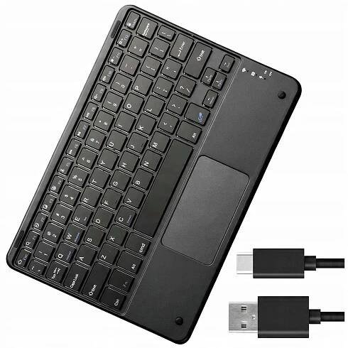 Bezdrátová klávesnice Bluetooth touchpad USB-C tichá slim Černá Alogy za 527 Kč - Allegro