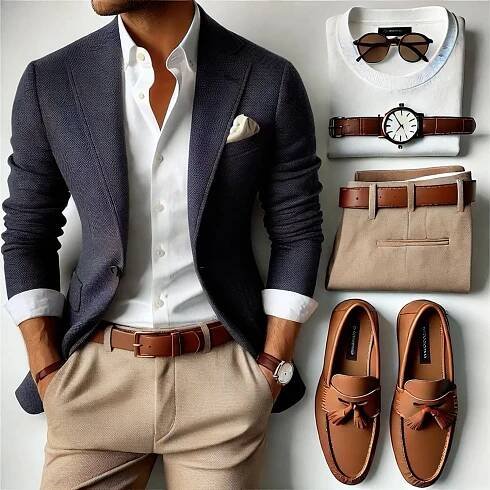Inspírate con este look casual elegante, ideal para un estilo sofisticado y versátil. Perfecto para cualquier ocasión con un toque moderno. ¡Guárdalo para después! #casualelegante #moda #outfitinspiración Mens Classic Fashion, Blazer Outfits Men, Mens Business Casual Outfits, Smart Casual Menswear, Mens Smart Casual Outfits, Mens Fashion Blazer, Men Fashion Casual Shirts, Classy Outfits Men, Стильные Мужчины