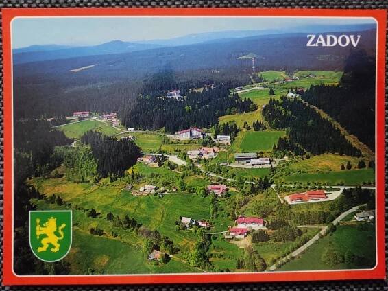 ŠUMAVA, ZADOV, ERB, CHURÁŇOV, CELKOVÝ LETECKÝ POHLED