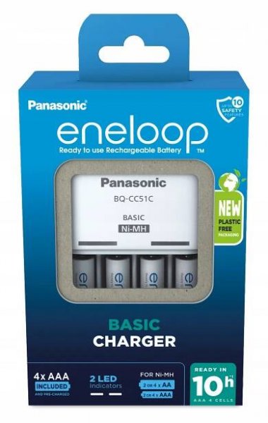 Panasonic Eneloop Charger BQ-CC51E + 4x AAA K-KJ51MCC04E