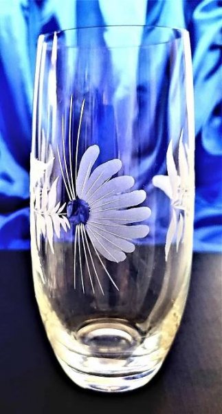 LsG-Crystal Sklenice na vodu/ pivo / Long drink broušené/ ručně ryté dekor Šípek Bar-9485 470ml 4 Ks.