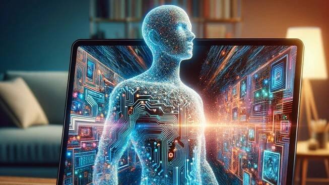 Umělá inteligence v notebooku – Ilustrační obrázek.