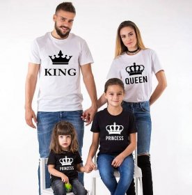 King / Queen : Set triček pro celou rodinu - Fash.cz
