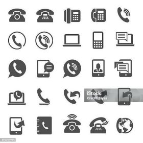 Stock ilustrace Ikony Telefonu – stáhnout obrázek nyní - Telefon - Komunikační zařízení, Počítačová ikona - Ortografický symbol, Používání telefonu - Pohyb