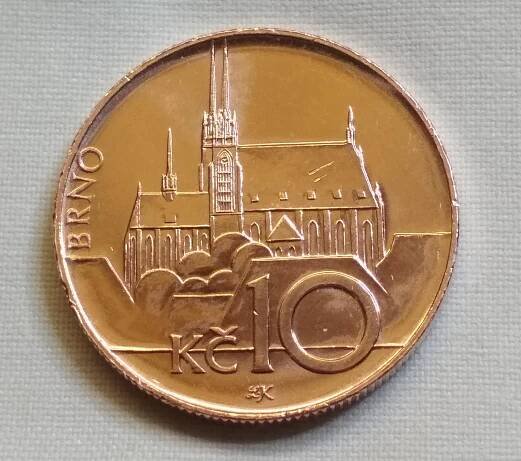 VZÁCNÁ 10ti koruna 2000 " BRNO" - UNC STAV!