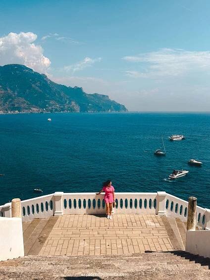 Atrani, Italy-sea views from Church of Saint Mary Magdalene in Atrani