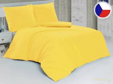 Jednobarevné povlečení bavlna 140x220, 70x90 EXCLUSIVE žluté