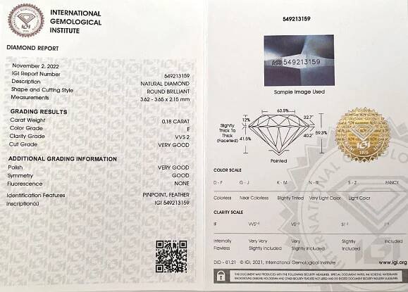 zlaté diamantové náušnice 0.36ct E/VVS2 s IGI certifikáty | VVDiamonds