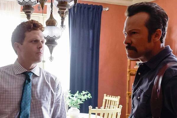 Caleb Foote as Bernard “Randy” Randolf and Kyle Schmid as Mike Franks in NCIS: ORIGINS