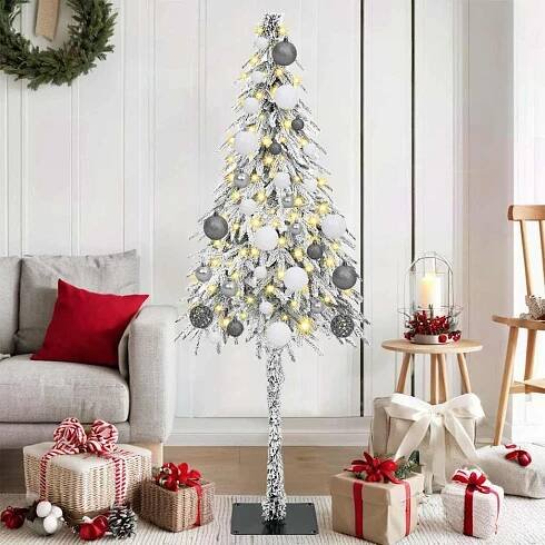 Vánoční stromeček s 150 LED diodami Bílá 150 cm PE a Ocel