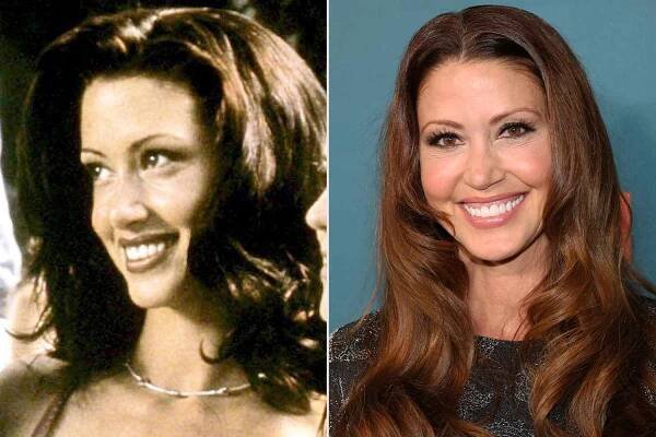 Shannon Elizabeth in 'Scary Movie' (2000) ; Shannon Elizabeth at the 2024 Environmental Media Association Awards Gala on January 27, 2024 in Los Angeles, California.
