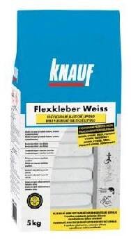 Flexibilní lepidlo na obklady a dlažbu KNAUF Flexkleber C2TE S1 bílé mrazuvzdorné 5 kg