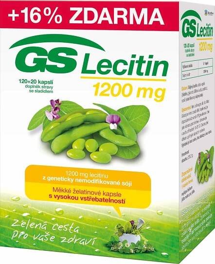 GS Lecitin 1200 mg 120 + 20 kapslí ZDARMA (Paměť) - Přírodní