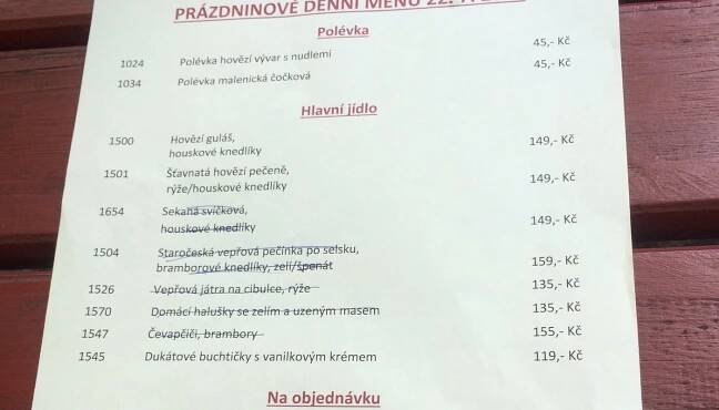 HOTEL A RESTAURACE TERASA, Vimperk - Menu, Prices & Restaurant Reviews - Tripadvisor
