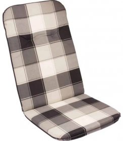 Polstrovaný podsedák na židle, vysoké opěradlo, šedá kostka, 116x50 cm