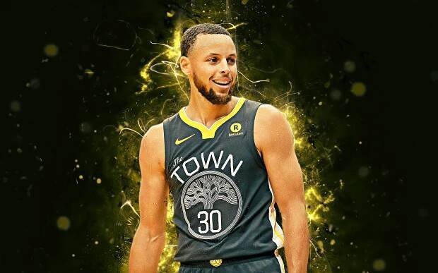 Stephen Curry Yellow Streaks NBA Desktop Wallpaper