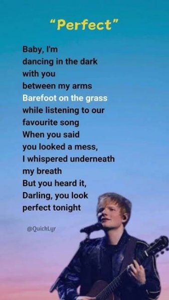 Perfect - Ed Sheeran, lyrics #lyrics #perfect #edsheeran