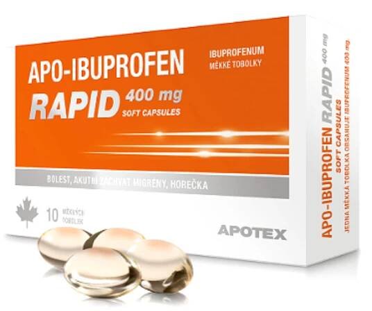 Obrázek APO-IBUPROFEN RAPID 400 mg 20 mekkých tobolek
