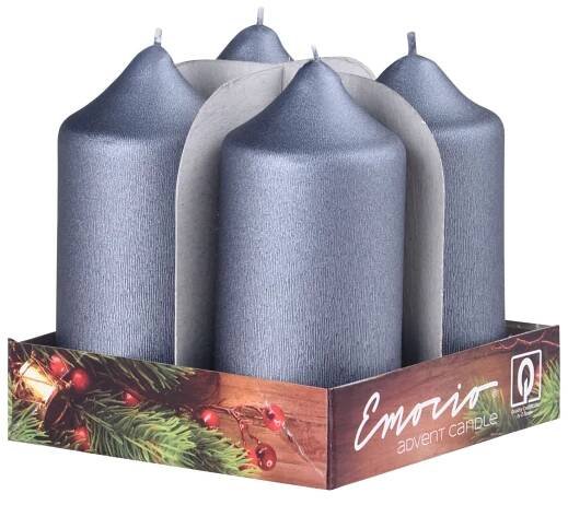 Emocio adventní svíčky 40x80 exclusive matné grafitové 4 ks
