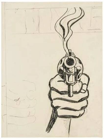 Cover Image (The Gun in America) for Time Magazine (Study) Circa 1968, graphite on paper Estimate $200,000-300,000