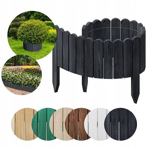 ZAHRADNÍ PLOT Palisáda Rollborder Obrubník Floranica - 100x30 cm Antracitový