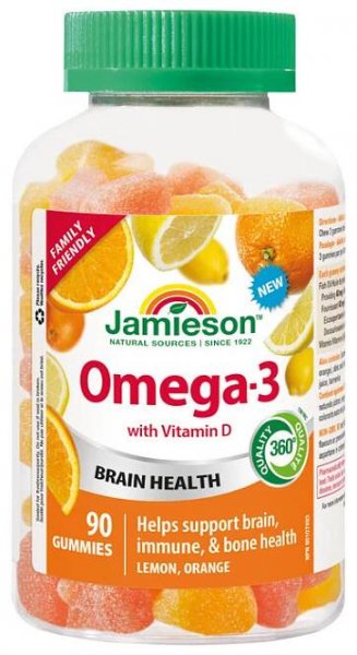 JAMIESON Omega-3 Gummies želatinové pastilky 90ks - skladem