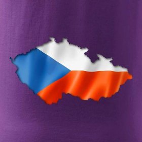 Česká vlajka v obrysu republiky - Pure dámské triko