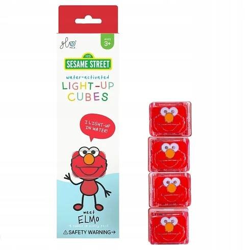 Glo Pals Senzorické kostky svítící ve vodě a koupeli Elmo 4 kusy