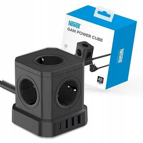 Napájecí kostka Newell GaN Power Cube 9v1 - černá Barva černá
