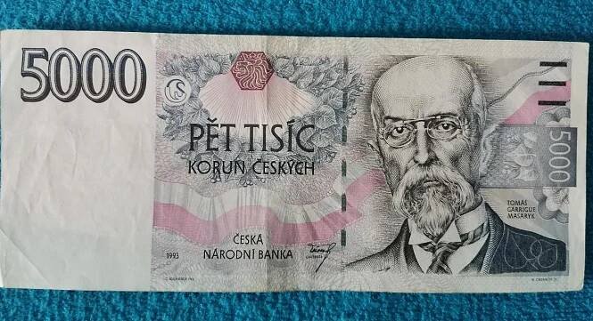 Bankovka Pět Tisíc Korun Českých 5000 KČ Série A20