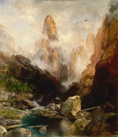 Thomas Moran, Malování, Olej Na Plátně