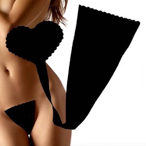 Dámská móda a doplňky - Kalhotky C - string - černé, bezešvé, neviditelné