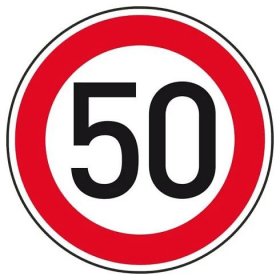 Dopravní značka – Nejvyšší dovolená rychlost 50