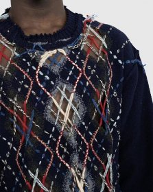 Maison Margiela – Distressed Wool Crewneck Sweater Multi - Crewnecks - Multi - Image 4