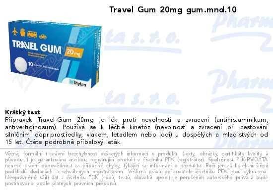 Travel-Gum 20mg por.gum.10 | SOS lékárna online, internetová lékárna, léky