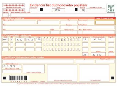 LIT315663CZ - Vedení a předkládání evidenčních listů důchodového pojištění za rok 2022 a 2023 - vzorové příklady | ASPI