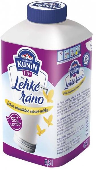Mlékárna Kunín Lehké ráno mléko bez laktózy 1,5%