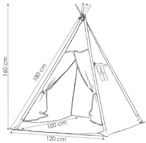 Teepee stan pro děti SPRINGOS Růžový Zigzag