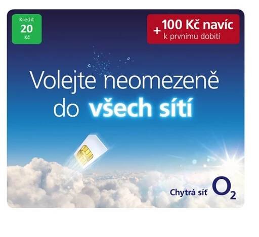 O2 SIM karta 25 Kč kredit Neomezeně (300 MB dat + volání za 25 Kč celý den do všech sítí)